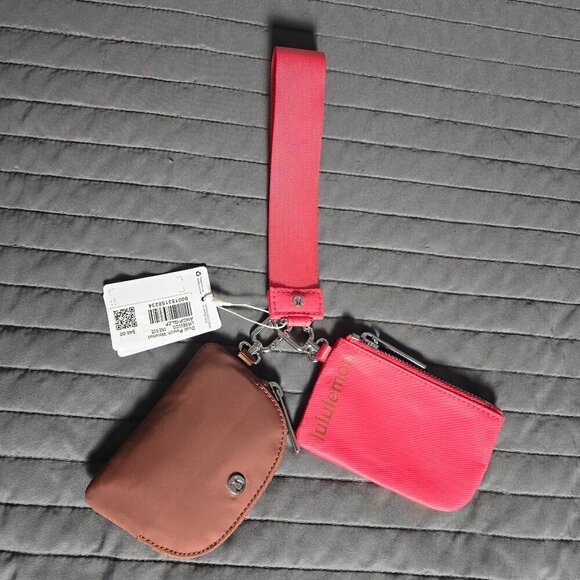 NWT Lululemon Dual Pouch Wristlet - Ancient Copper/Glaze Pink - Picture 2 of 3